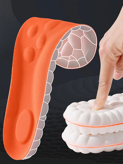 1/2/4pairs Latex Sport Insoles Soft High Elasticity Shoe Pads Orthotic Breathable Shock Absorption Cushion Arch Support Insole