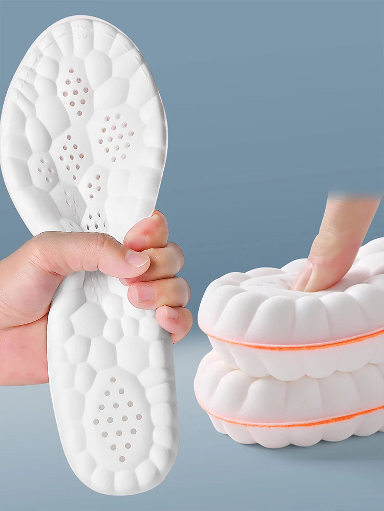 1/2/4pairs Latex Sport Insoles Soft High Elasticity Shoe Pads Orthotic Breathable Shock Absorption Cushion Arch Support Insole